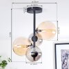 Chehalis Plafonnier, Boule lumineuse 33 cm Ambre, Fumé, 4 lumières