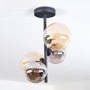 Chehalis Plafonnier, Boule lumineuse 33 cm Ambre, Fumé, 4 lumières