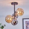 Chehalis Plafonnier, Boule lumineuse 33 cm Ambre, Fumé, 4 lumières