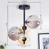 Chehalis Plafonnier, Boule lumineuse 33 cm Ambre, Fumé, 4 lumières