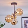 Chehalis Plafonnier, Boule lumineuse 33 cm Ambre, 4 lumières