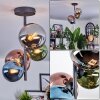 Chehalis Plafonnier, Boule lumineuse 33 cm Bleu, Chrome, Vert, Cuivré, Fumé, 4 lumières