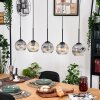 Ripoll Suspension, Boule lumineuse, Suspension Écru, Noir, 5 lumières