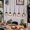 Ripoll Suspension, Boule lumineuse, Suspension Écru, Noir, 5 lumières