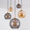 Koyoto Suspension, Boule lumineuse, Suspension Or, Noir, 5 lumières