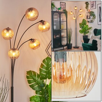 Koyoto Boule lumineuse, Lampadaire Ambre, 5 lumières