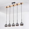 Ripoll Suspension, Boule lumineuse, Suspension Écru, Noir, 5 lumières