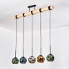 Ripoll Suspension, Boule lumineuse, Suspension Écru, Noir, 5 lumières