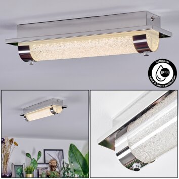 Zamar Luminaire de salle de bain, Plafonnier LED Chrome, 1 lumière