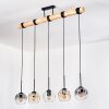 Ripoll Suspension, Boule lumineuse, Suspension Écru, Noir, 5 lumières