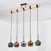 Ripoll Suspension, Boule lumineuse, Suspension Écru, Noir, 5 lumières