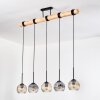 Ripoll Suspension, Boule lumineuse, Suspension Écru, Noir, 5 lumières