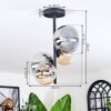 Chehalis Plafonnier, Boule lumineuse 33 cm Ambre, Clair, Fumé, 4 lumières
