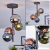 Chehalis Plafonnier, Boule lumineuse 27 cm Bleu, Chrome, Vert, Cuivré, Fumé, 4 lumières