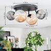 Chehalis Plafonnier, Boule lumineuse Ambre, Fumé, 4 lumières