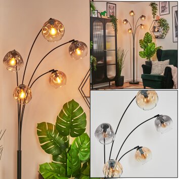 Ripoll Boule lumineuse, Lampadaire Ambre, Clair, Fumé, 5 lumières