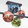 Koyoto Plafonnier, Boule lumineuse Bleu, Vert, Cuivré, 6 lumières