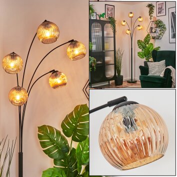 Ripoll Boule lumineuse, Lampadaire Ambre, 5 lumières
