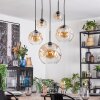 Ripoll Suspension, Boule lumineuse, Suspension Ambre, Clair, 5 lumières