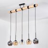 Ripoll Suspension, Boule lumineuse, Suspension Écru, Noir, 5 lumières
