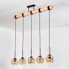 Ripoll Suspension, Boule lumineuse, Suspension Écru, Noir, 5 lumières