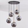 Koyoto Suspension, Boule lumineuse, Suspension Or, Noir, 5 lumières