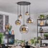 Ripoll Suspension, Boule lumineuse, Suspension Chrome, Clair, Fumé, 5 lumières