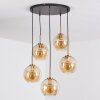 Koyoto Suspension, Boule lumineuse, Suspension Or, Noir, 5 lumières