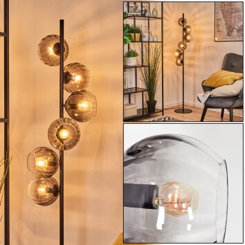 Koyoto Boule lumineuse, Lampadaire Clair, Fumé, 6 lumières