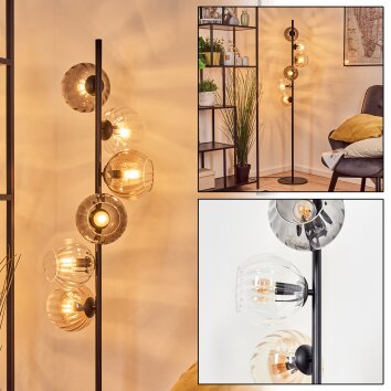Koyoto Boule lumineuse, Lampadaire Ambre, Clair, Fumé, 6 lumières