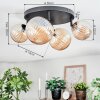 Chehalis Plafonnier, Boule lumineuse Ambre, 4 lumières