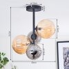 Chehalis Plafonnier, Boule lumineuse Ambre, Fumé, 4 lumières