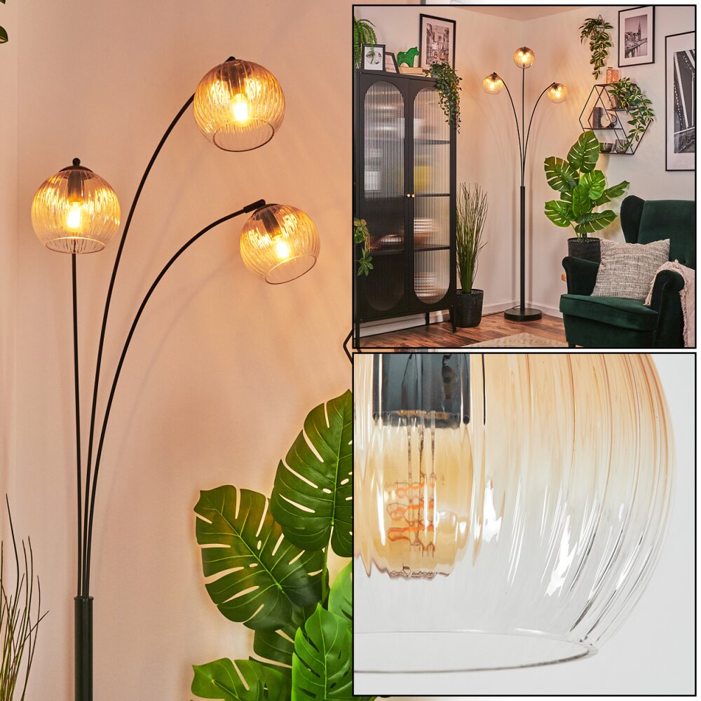 Koyoto Boule lumineuse, Lampadaire Ambre, Clair, 3 lumières main product photo