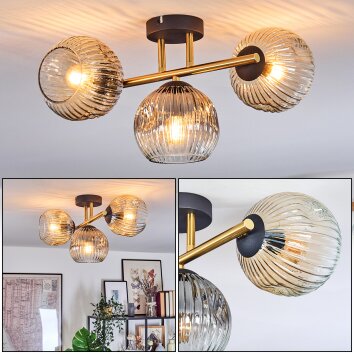 Ripoll Plafonnier, Boule lumineuse Or, Noir, 3 lumières