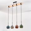 Ripoll Suspension, Boule lumineuse, Suspension Écru, Noir, 4 lumières