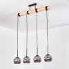 Ripoll Suspension, Boule lumineuse, Suspension Écru, Noir, 4 lumières