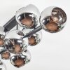 Koyoto Plafonnier, Boule lumineuse Chrome, Fumé, 10 lumières