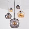 Koyoto Suspension, Boule lumineuse, Suspension Ambre, Fumé, 5 lumières
