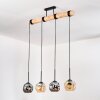 Ripoll Suspension, Boule lumineuse, Suspension Écru, Noir, 4 lumières
