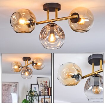 Ripoll Plafonnier, Boule lumineuse Or, Noir, 3 lumières