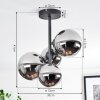 Chehalis Plafonnier, Boule lumineuse Chrome, Clair, Fumé, 4 lumières