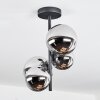 Chehalis Plafonnier, Boule lumineuse Chrome, Clair, Fumé, 4 lumières