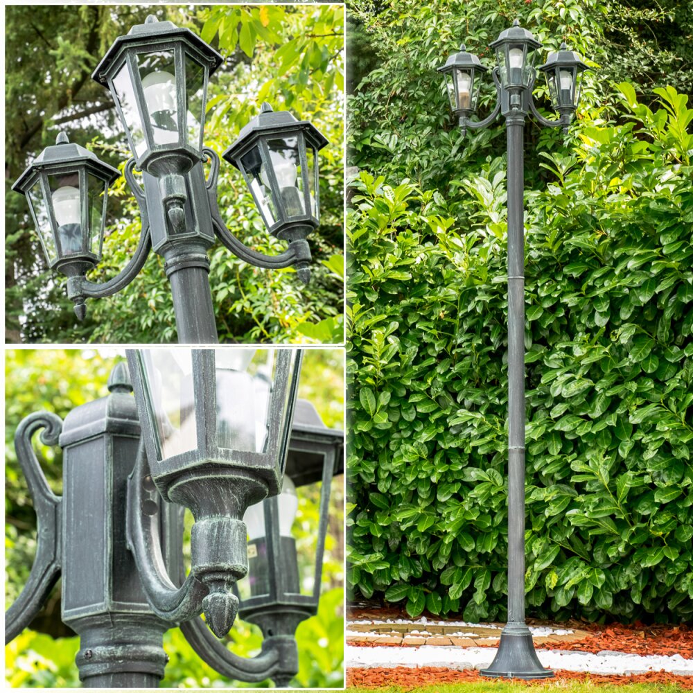 Réverbère NATAL Vert, Noir, 3 lumières main product photo