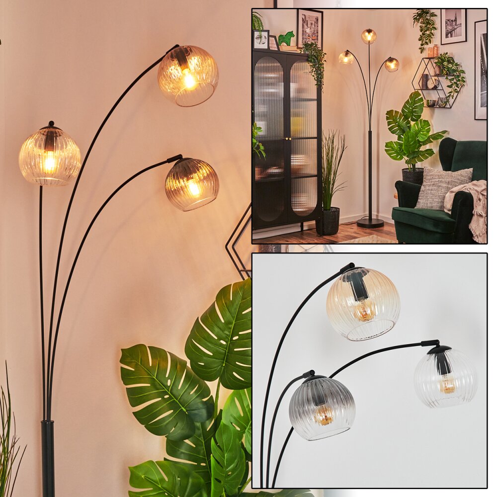 Koyoto Boule lumineuse, Lampadaire Ambre, Clair, Fumé, 3 lumières main product photo