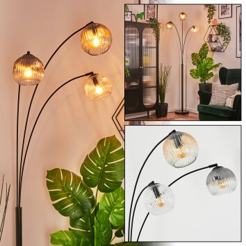 Ripoll Boule lumineuse, Lampadaire Ambre, Clair, Fumé, 3 lumières