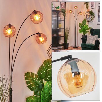 Koyoto Boule lumineuse, Lampadaire Ambre, 3 lumières
