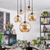Koyoto Suspension, Boule lumineuse, Suspension Ambre, 5 lumières