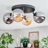 Gastor Plafonnier, Boule lumineuse Ambre, Fumé, 4 lumières