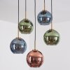 Koyoto Suspension, Boule lumineuse, Suspension Or, Noir, 5 lumières