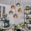 Koyoto Suspension, Boule lumineuse, Suspension Or, Noir, 5 lumières